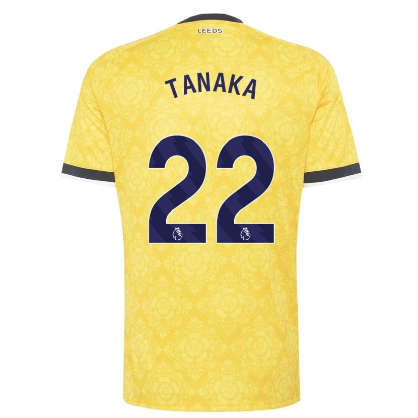 Danxenキッズ田中碧#22イエロー ホワイト ブラックアウェイシャツ2026/27ジャージーユニフォーム