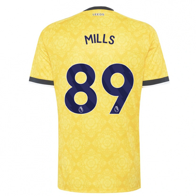 DanxenキッズCallum Mills#89イエロー ホワイト ブラックアウェイシャツ2026/27ジャージーユニフォーム