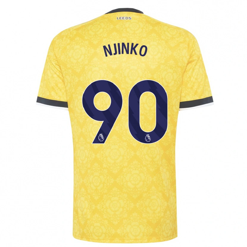 DanxenキッズCarrick Njinko#90イエロー ホワイト ブラックアウェイシャツ2026/27ジャージーユニフォーム