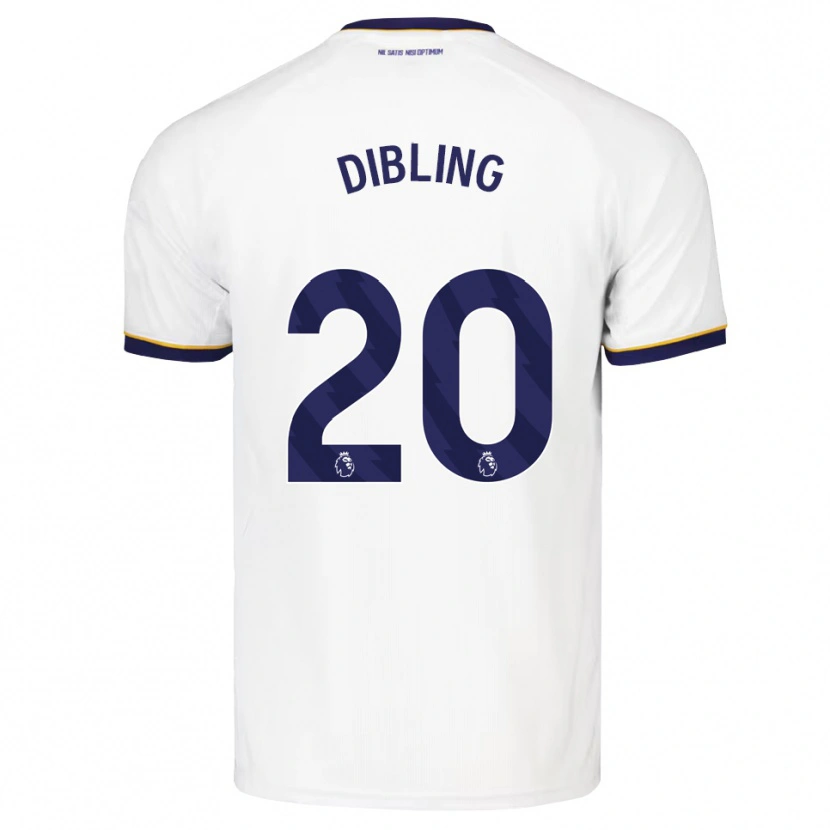 Danxenキッズタイラー・ディブリング#20ミッドナイトブルー ホワイト イエローアウェイシャツ2026/27ジャージーユニフォーム