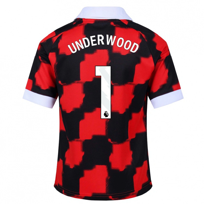 DanxenキッズMarco Underwood#1レッド ホワイト ブラックアウェイシャツ2026/27ジャージーユニフォーム