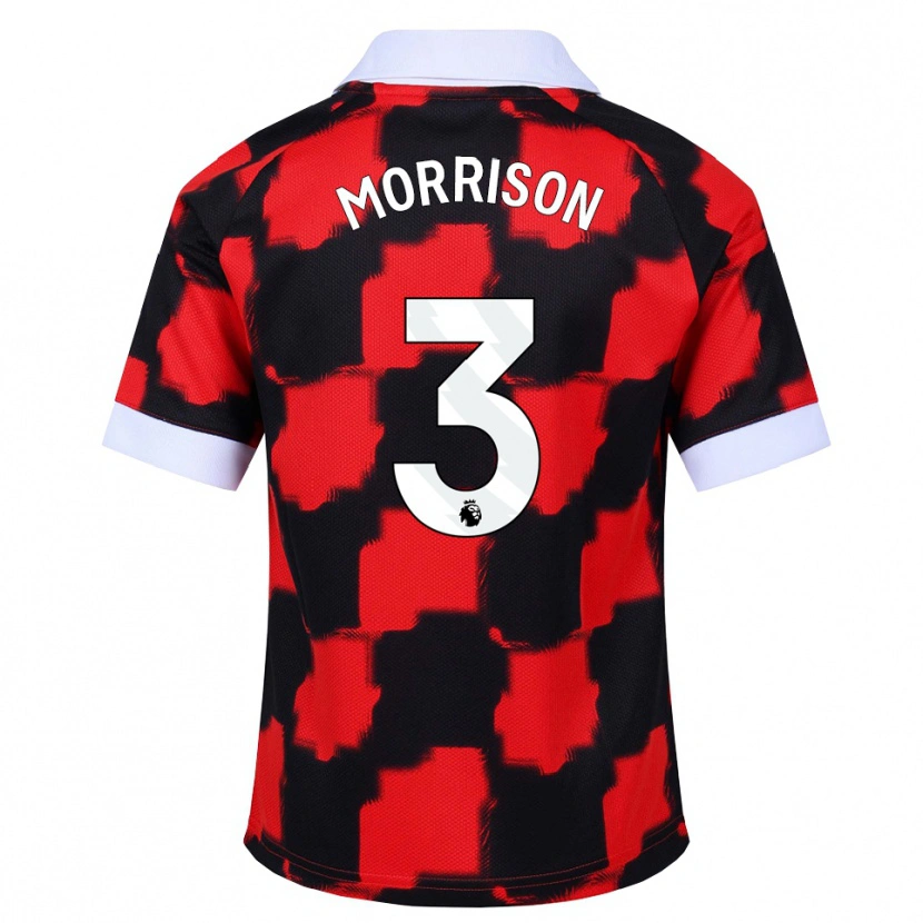 DanxenキッズKymarley Morrison#3レッド ホワイト ブラックアウェイシャツ2026/27ジャージーユニフォーム