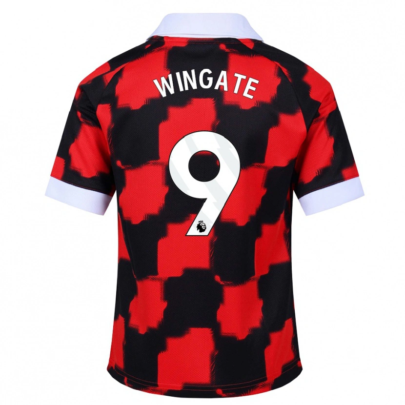 DanxenキッズTom Wingate#9レッド ホワイト ブラックアウェイシャツ2026/27ジャージーユニフォーム