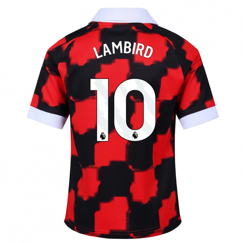 DanxenキッズLilly Lambird#10レッド ホワイト ブラックアウェイシャツ2026/27ジャージーユニフォーム