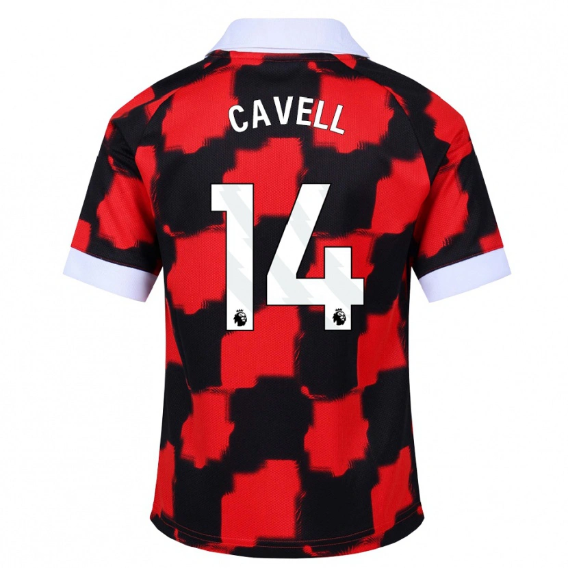 DanxenキッズTarrell Cavell#14レッド ホワイト ブラックアウェイシャツ2026/27ジャージーユニフォーム