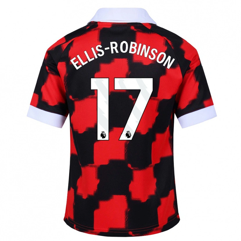 DanxenキッズEddie Ellis-Robinson#17レッド ホワイト ブラックアウェイシャツ2026/27ジャージーユニフォーム