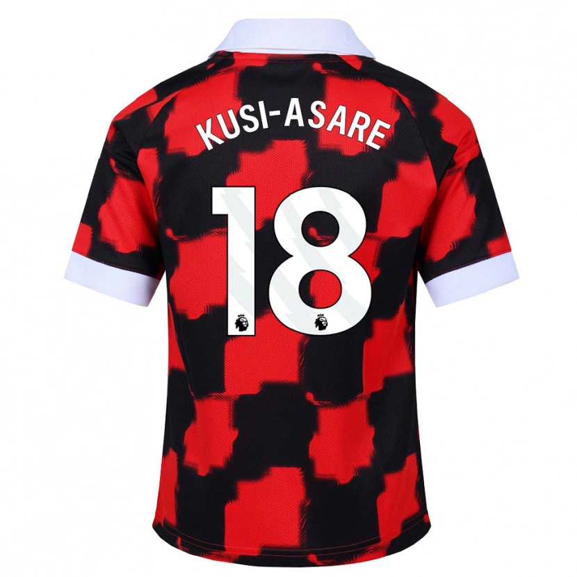 DanxenキッズJonah Kusi-Asare#18レッド ホワイト ブラックアウェイシャツ2026/27ジャージーユニフォーム