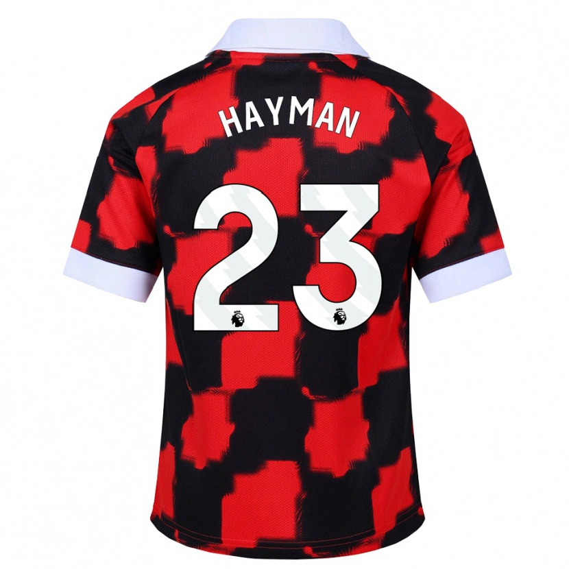 DanxenキッズAlex Hayman#23レッド ホワイト ブラックアウェイシャツ2026/27ジャージーユニフォーム
