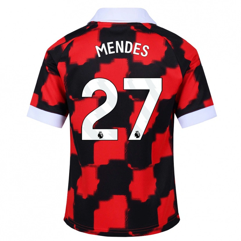 DanxenキッズMegalie Mendes#27レッド ホワイト ブラックアウェイシャツ2026/27ジャージーユニフォーム