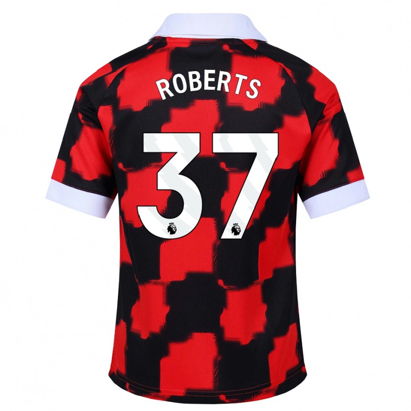 DanxenキッズSophia Roberts#37レッド ホワイト ブラックアウェイシャツ2026/27ジャージーユニフォーム