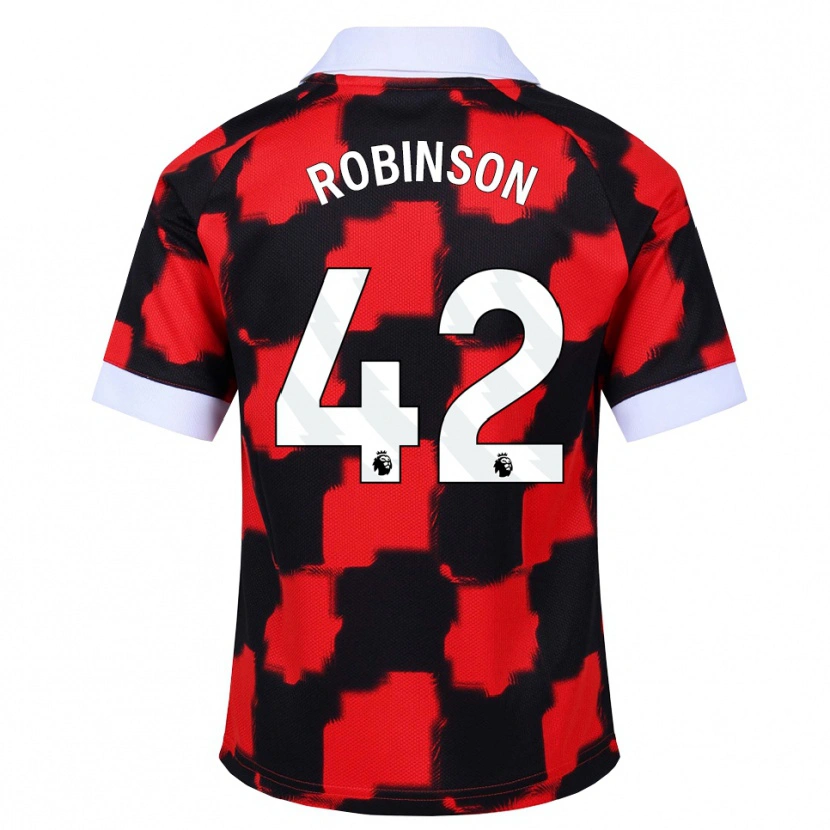 DanxenキッズCharlie Robinson#42レッド ホワイト ブラックアウェイシャツ2026/27ジャージーユニフォーム