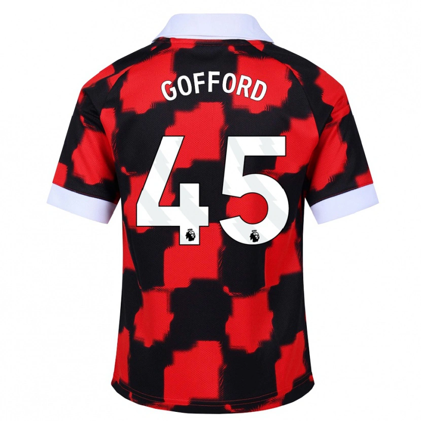Danxenキッズオリバー・ロナルド・ゴッフォード#45レッド ホワイト ブラックアウェイシャツ2026/27ジャージーユニフォーム