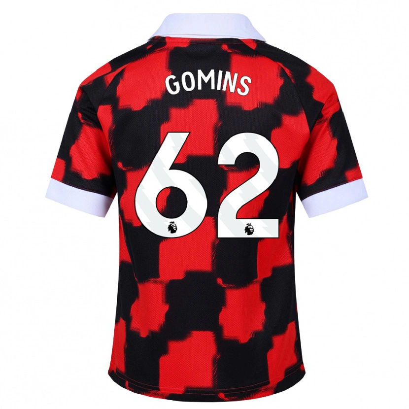 DanxenキッズMarkuss Gomins#62レッド ホワイト ブラックアウェイシャツ2026/27ジャージーユニフォーム