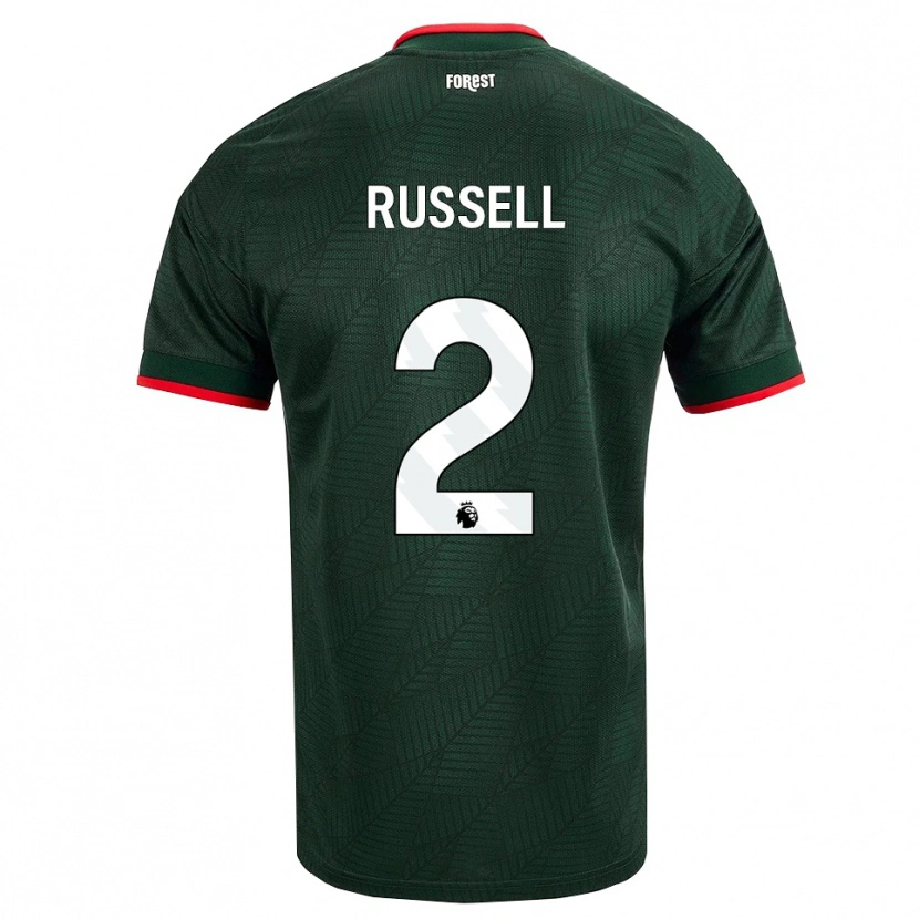 DanxenキッズBlaine Russell#2ダークグリーン レッドアウェイシャツ2026/27ジャージーユニフォーム