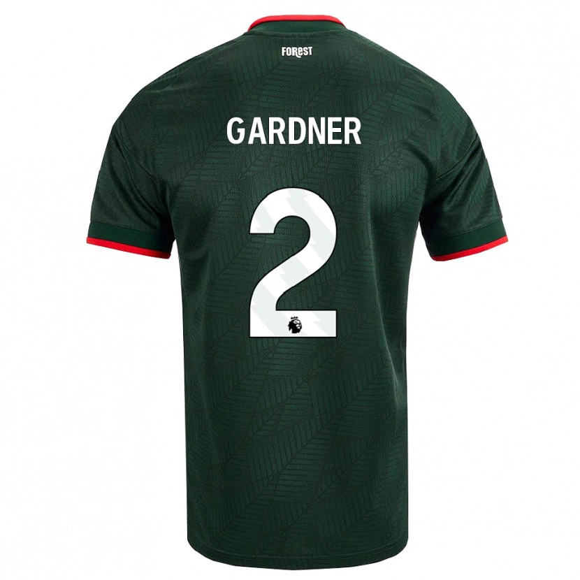 DanxenキッズDaniel Gardner#2ダークグリーン レッドアウェイシャツ2026/27ジャージーユニフォーム
