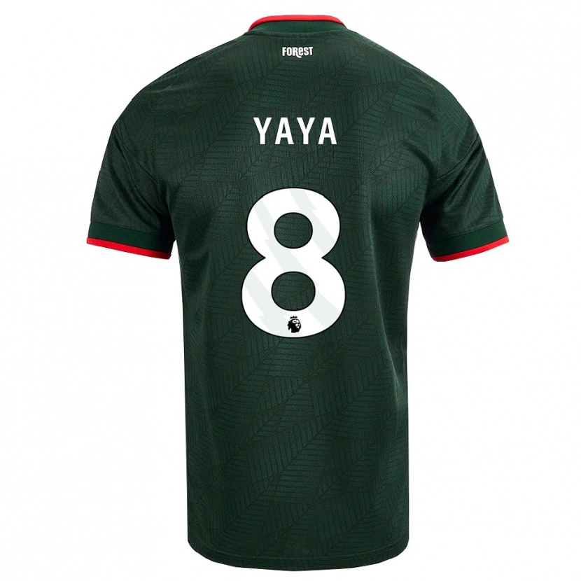 DanxenキッズCherif Yaya#8ダークグリーン レッドアウェイシャツ2026/27ジャージーユニフォーム