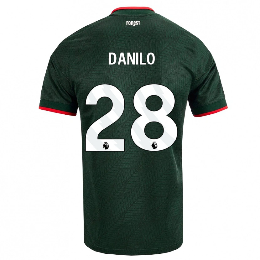 Danxenキッズダニーロ・ルイス・ダ・シウバ#28ダークグリーン レッドアウェイシャツ2026/27ジャージーユニフォーム
