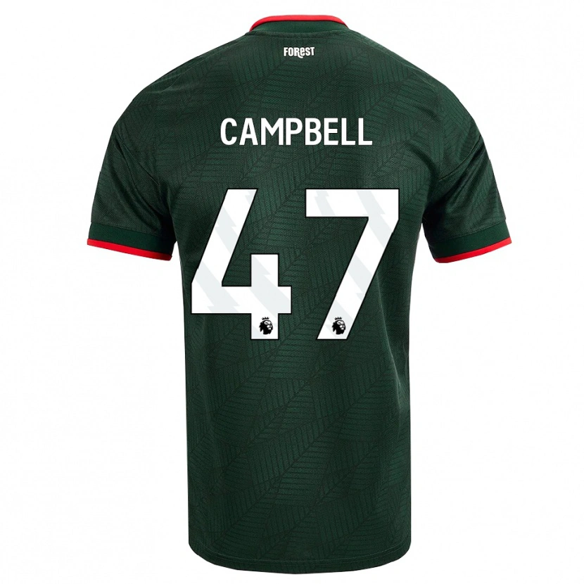 Danxenキッズルーク・キャンベル#47ダークグリーン レッドアウェイシャツ2026/27ジャージーユニフォーム