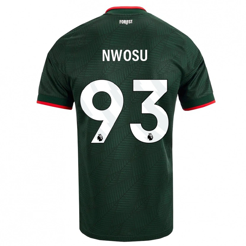 DanxenキッズChinaza Nwosu#93ダークグリーン レッドアウェイシャツ2026/27ジャージーユニフォーム