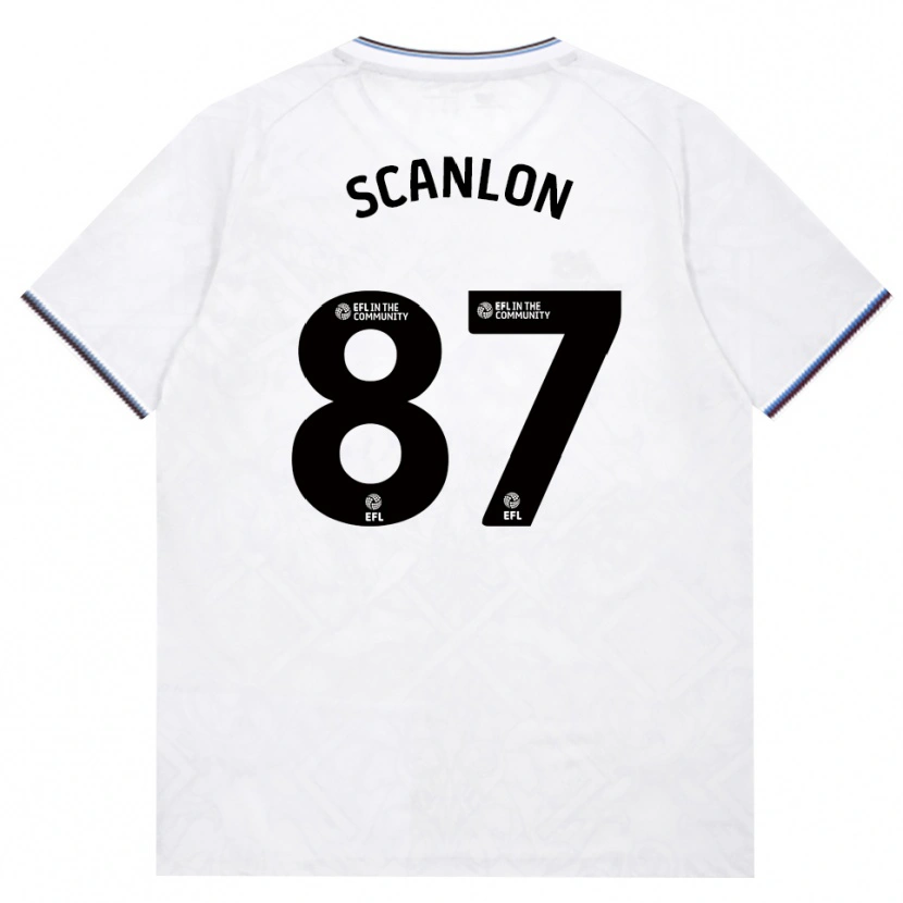 DanxenキッズJoe Scanlon#87バーガンディ ホワイトアウェイシャツ2026/27ジャージーユニフォーム