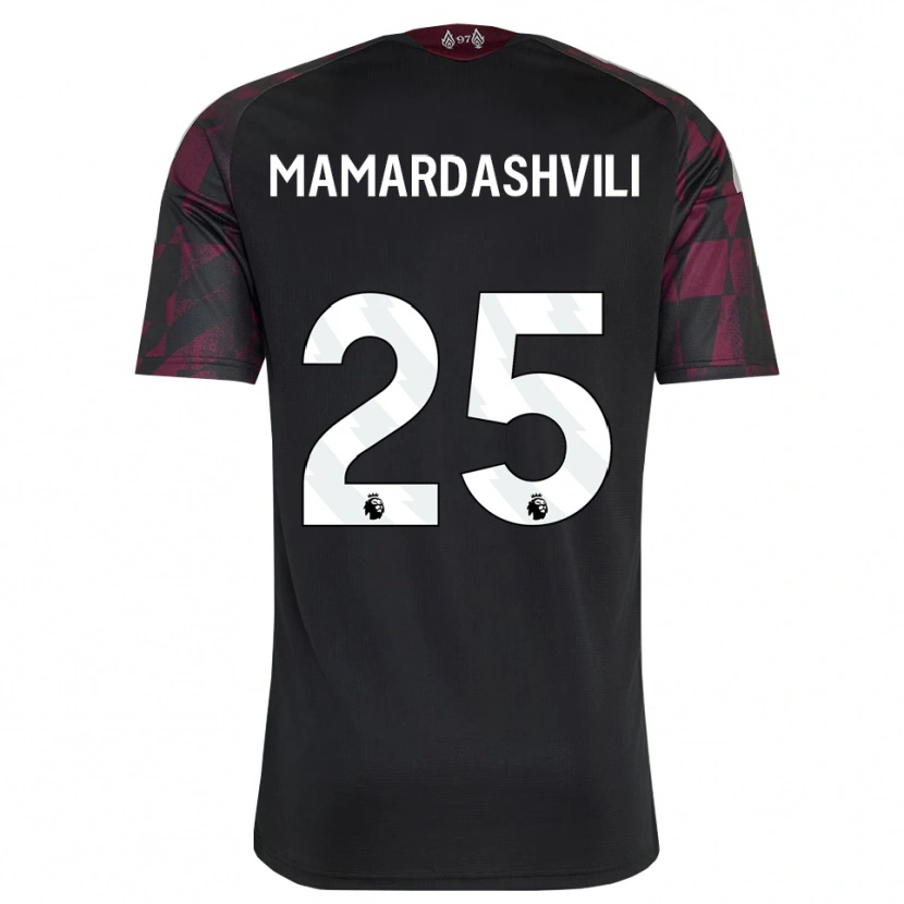 Danxenキッズギオルギ・ママルダシュヴィリ#25ブラック ホワイト パープルサードユニフォームシャツ2026/27ジャージーユニフォーム