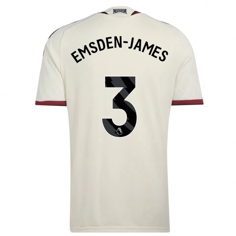 DanxenキッズHarley Emsden-James#3ベージュ ブラック レッドサードユニフォームシャツ2026/27ジャージーユニフォーム