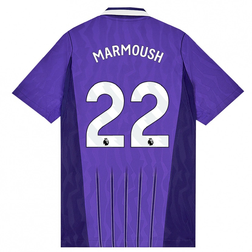 Danxenキッズオマル・マーモウシュ#22パープル ホワイトサードユニフォームシャツ2026/27ジャージーユニフォーム