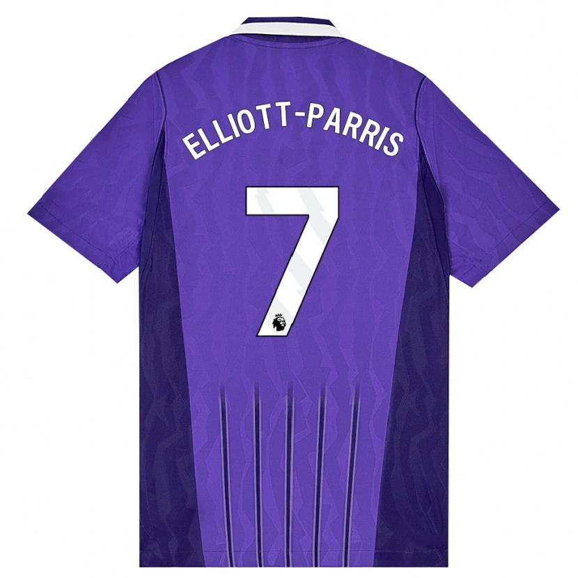 DanxenキッズReiss Elliott-Parris#7パープル ホワイトサードユニフォームシャツ2026/27ジャージーユニフォーム