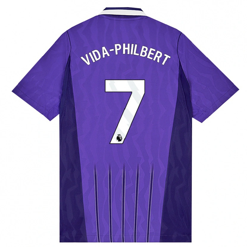 DanxenキッズJoel Philbert#7パープル ホワイトサードユニフォームシャツ2026/27ジャージーユニフォーム