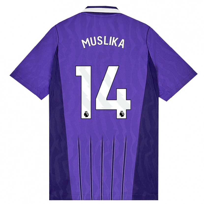 DanxenキッズArmend Muslika#14パープル ホワイトサードユニフォームシャツ2026/27ジャージーユニフォーム
