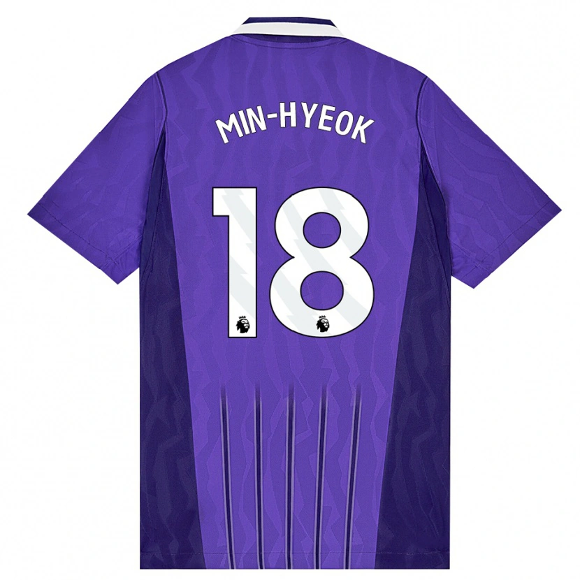 Danxenキッズ梁民赫#18パープル ホワイトサードユニフォームシャツ2026/27ジャージーユニフォーム