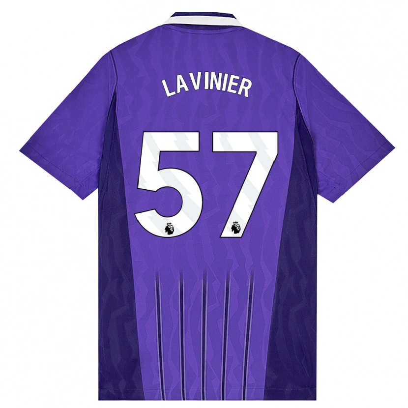 Danxenキッズマルセル・ラヴィニアー#57パープル ホワイトサードユニフォームシャツ2026/27ジャージーユニフォーム