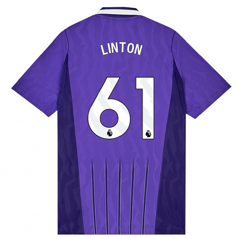 DanxenキッズJahziah Linton#61パープル ホワイトサードユニフォームシャツ2026/27ジャージーユニフォーム