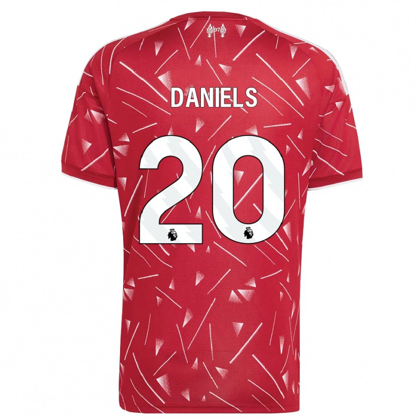 Danxenメンズヤナ・ダニエルズ#20ホワイト レッドホームシャツ2026/27ジャージーユニフォーム