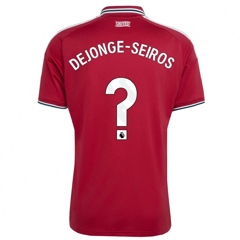 DanxenメンズEdson Dejonge-Seiros#0レッド イエロー ホワイトホームシャツ2026/27ジャージーユニフォーム