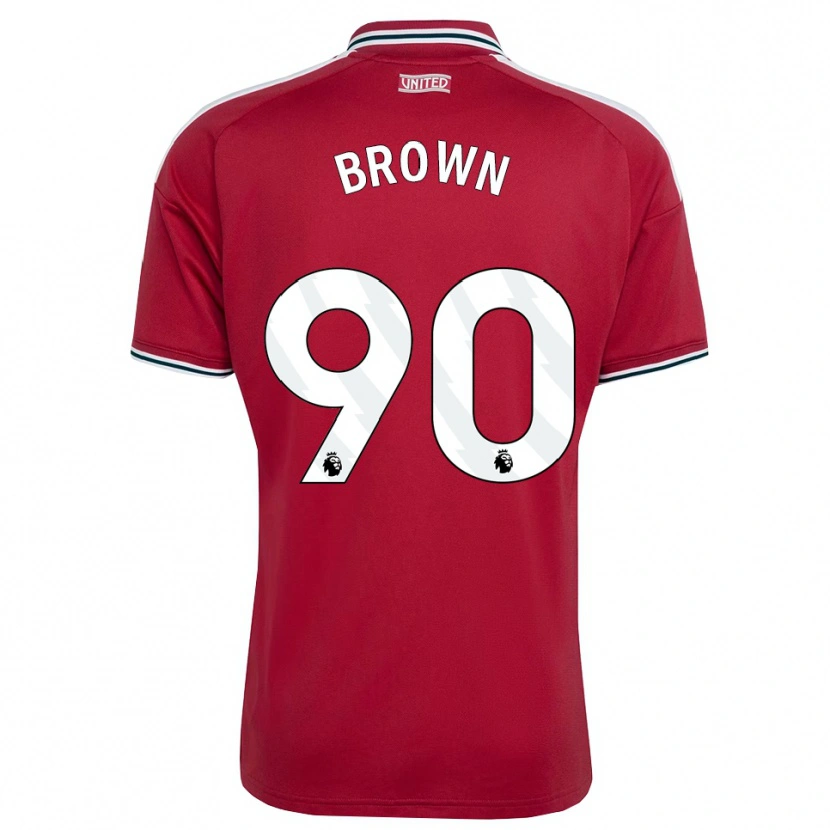 DanxenメンズNathaniel-Junior Brown#90レッド イエロー ホワイトホームシャツ2026/27ジャージーユニフォーム