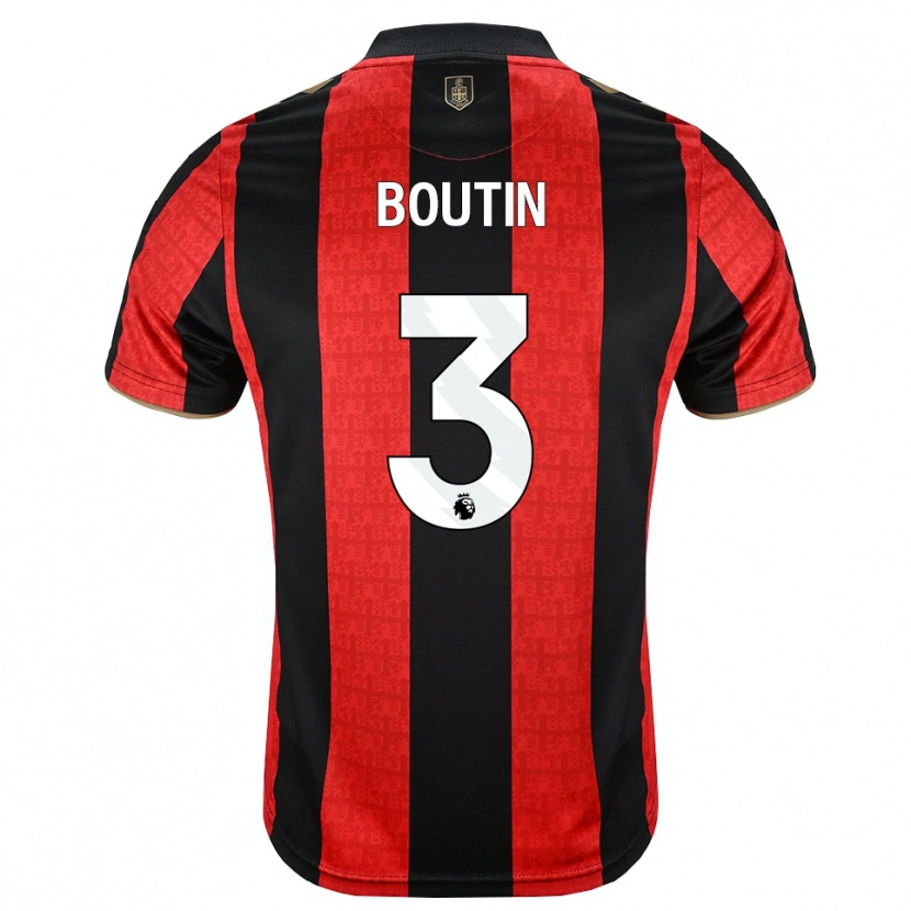 DanxenメンズNoa Boutin#3ゴールデンロッド レッド ブラックホームシャツ2026/27ジャージーユニフォーム