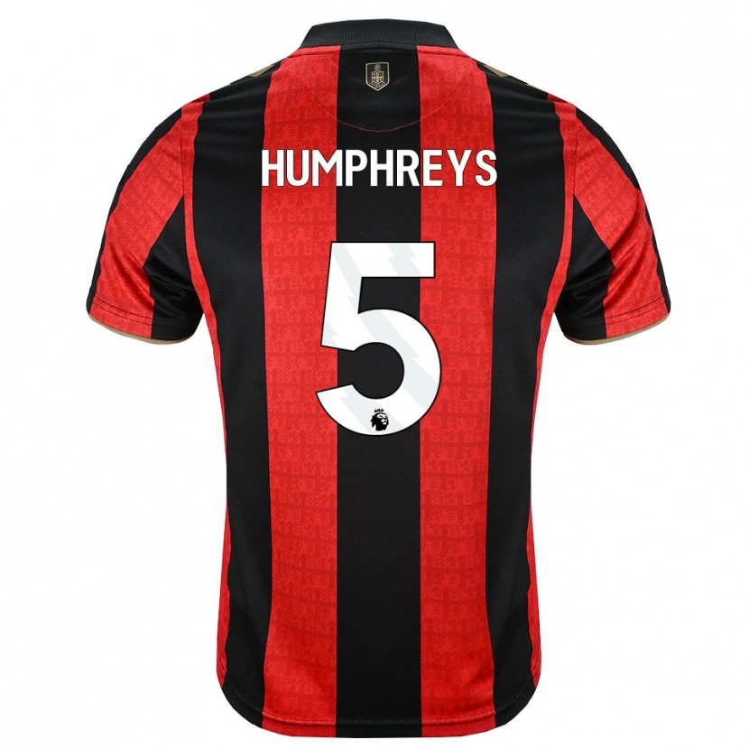 DanxenメンズHolly Humphreys#5ゴールデンロッド レッド ブラックホームシャツ2026/27ジャージーユニフォーム