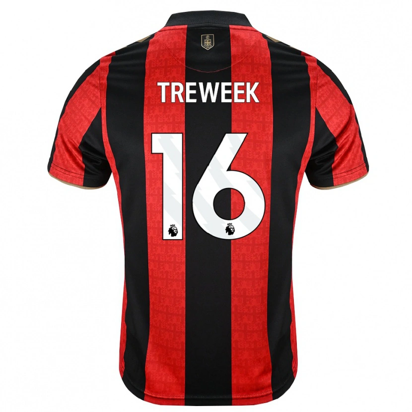 DanxenメンズJess Treweek#16ゴールデンロッド レッド ブラックホームシャツ2026/27ジャージーユニフォーム