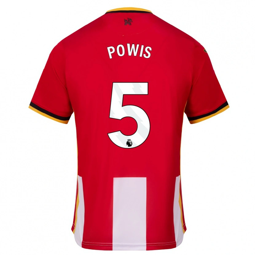 DanxenメンズIsaiah Powis#5イエロー ブラック レッドホームシャツ2026/27ジャージーユニフォーム