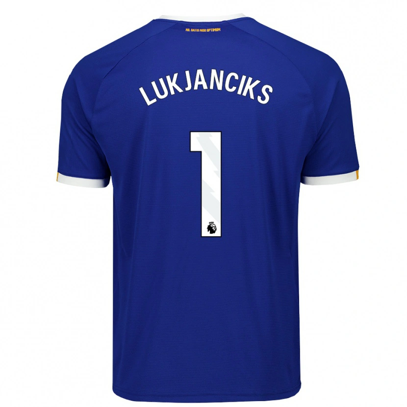 DanxenメンズDouglass Lukjanciks#1ブルー ホワイトイエローホームシャツ2026/27ジャージーユニフォーム