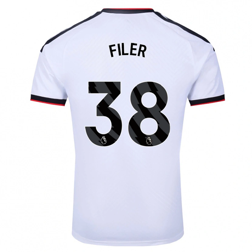 DanxenメンズMaddie Filer#38ホワイト ブラックレッドホームシャツ2026/27ジャージーユニフォーム