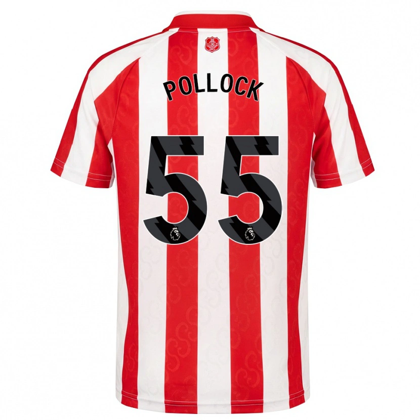 DanxenメンズAlfie Pollock#55レッド ホワイトブラックホームシャツ2026/27ジャージーユニフォーム