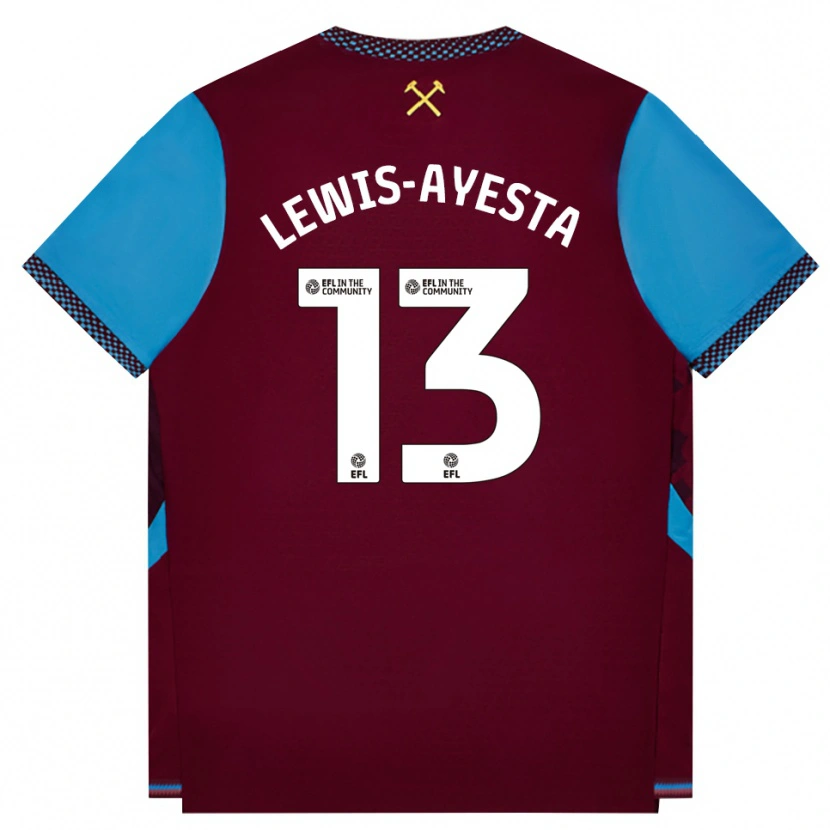 DanxenメンズFelix Lewis-Ayesta#13バーガンディ コーンフラワーブルーホームシャツ2026/27ジャージーユニフォーム