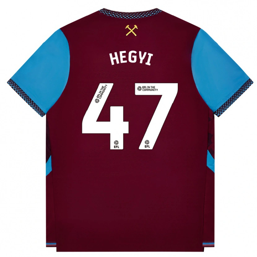 DanxenメンズKrisztián Hegyi#47バーガンディ コーンフラワーブルーホームシャツ2026/27ジャージーユニフォーム