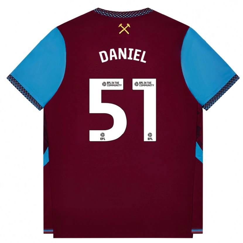 Danxenメンズダニエル・チェスターズ#51バーガンディ コーンフラワーブルーホームシャツ2026/27ジャージーユニフォーム