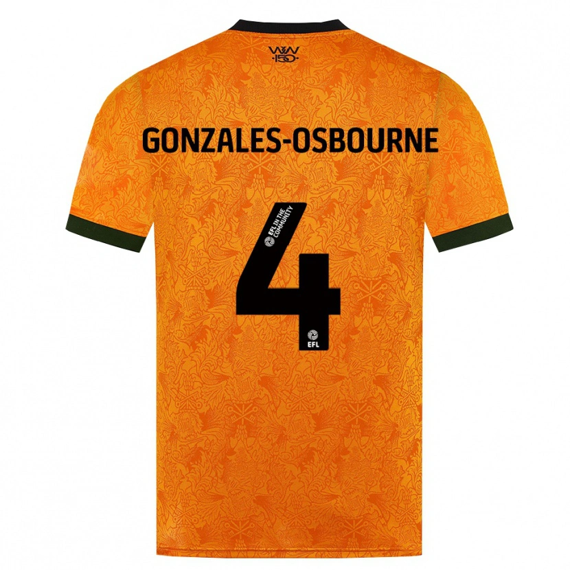 DanxenメンズIsaiah Gonzales-Osbourne#4オレンジ ブラックホームシャツ2026/27ジャージーユニフォーム
