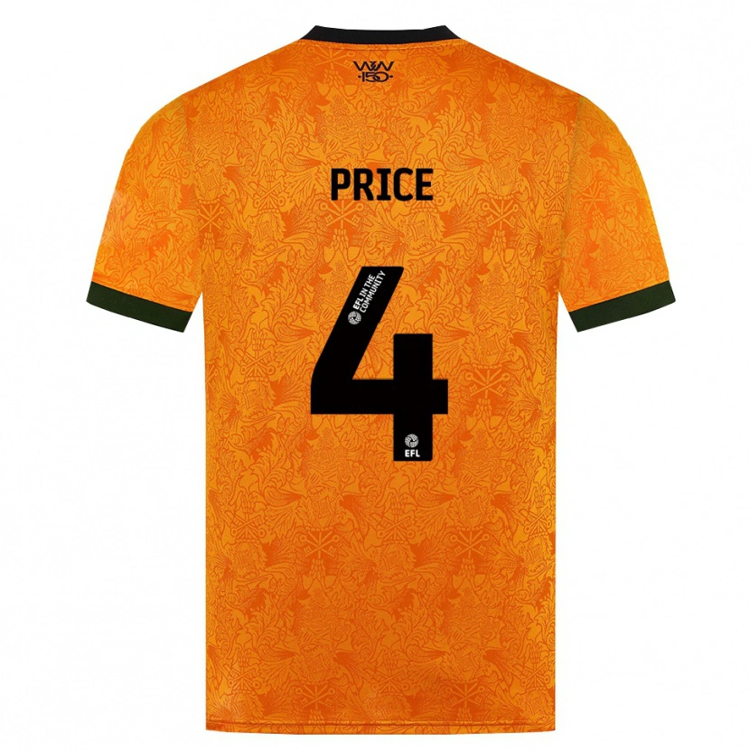 DanxenメンズAnna Price#4オレンジ ブラックホームシャツ2026/27ジャージーユニフォーム