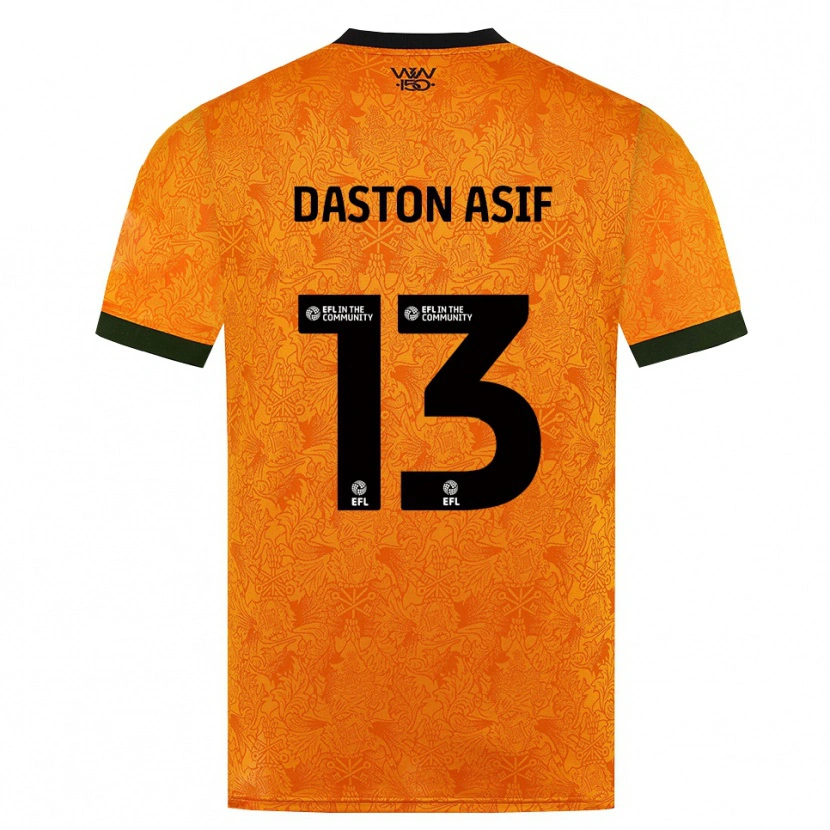 DanxenメンズDaston Asif#13オレンジ ブラックホームシャツ2026/27ジャージーユニフォーム