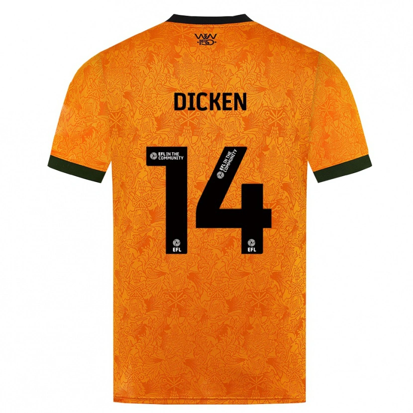 DanxenメンズAmy Dicken#14オレンジ ブラックホームシャツ2026/27ジャージーユニフォーム